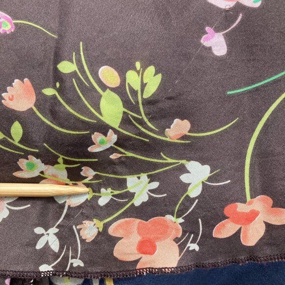 Johnny Was Japonica Silk Dress Size M Scoop Neck Waist Tie Sleeveless Floral - Picture 11 of 12